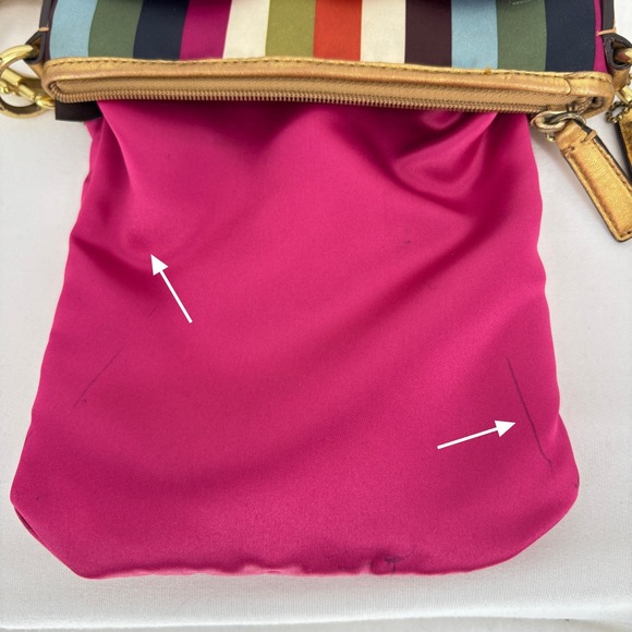 Coach Julia Legacy Striped Swingpack Crossbody Bag Gold Multicolor Eclectic - Picture 15 of 15